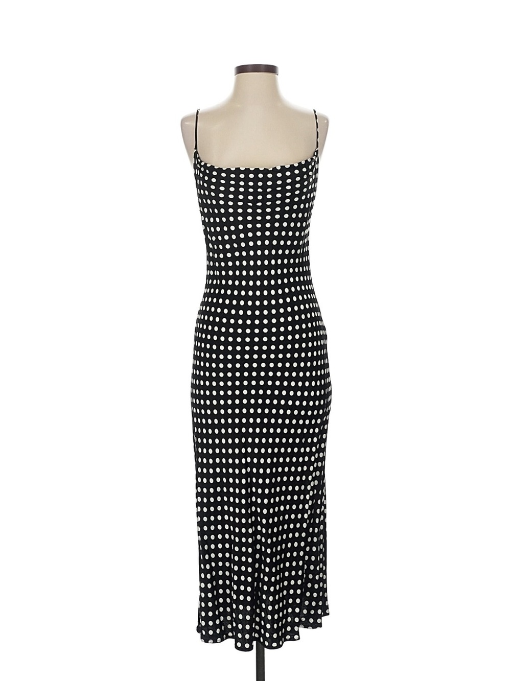 Zara Black and White Polka Dot Maxi Slip Dress